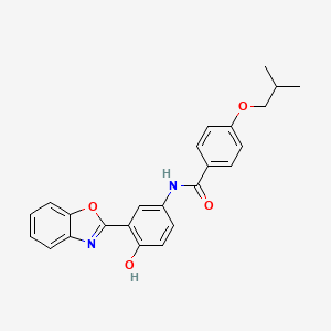 molecular formula C24H22N2O4 B603371 N-[3-(1,3-benzoxazol-2-yl)-4-hydroxyphenyl]-4-isobutoxybenzamide CAS No. 951972-12-6