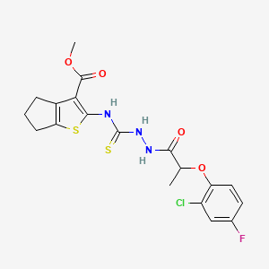methyl 2-[({2-[2-(2-chloro-4-fluorophenoxy)propanoyl]hydrazino}carbonothioyl)amino]-5,6-dihydro-4H-cyclopenta[b]thiophene-3-carboxylate