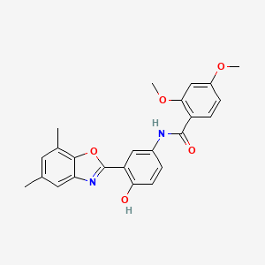 molecular formula C24H22N2O5 B603373 N-[3-(5,7-dimethyl-1,3-benzoxazol-2-yl)-4-hydroxyphenyl]-2,4-dimethoxybenzamide CAS No. 920468-53-7