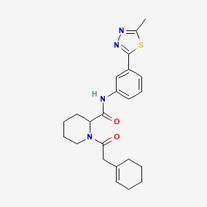 molecular formula C23H28N4O2S B6033749 1-(1-cyclohexen-1-ylacetyl)-N-[3-(5-methyl-1,3,4-thiadiazol-2-yl)phenyl]-2-piperidinecarboxamide 