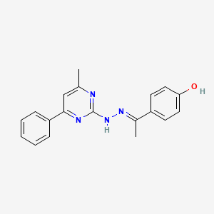 molecular formula C19H18N4O B6033757 1-(4-hydroxyphenyl)ethanone (4-methyl-6-phenyl-2-pyrimidinyl)hydrazone 
