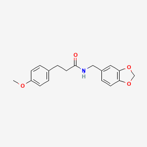 molecular formula C18H19NO4 B6033773 N-(1,3-benzodioxol-5-ylmethyl)-3-(4-methoxyphenyl)propanamide 