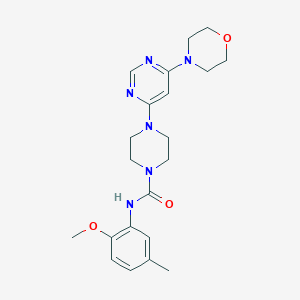 molecular formula C21H28N6O3 B6033781 N-(2-methoxy-5-methylphenyl)-4-[6-(4-morpholinyl)-4-pyrimidinyl]-1-piperazinecarboxamide 