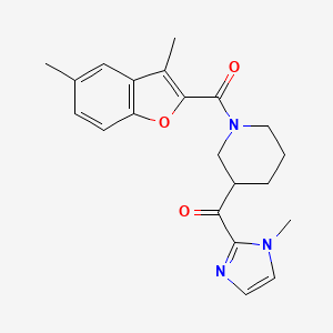 molecular formula C21H23N3O3 B6033787 {1-[(3,5-dimethyl-1-benzofuran-2-yl)carbonyl]-3-piperidinyl}(1-methyl-1H-imidazol-2-yl)methanone 