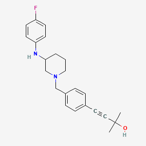 molecular formula C23H27FN2O B6033808 4-[4-({3-[(4-fluorophenyl)amino]-1-piperidinyl}methyl)phenyl]-2-methyl-3-butyn-2-ol 