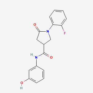 molecular formula C17H15FN2O3 B6033843 1-(2-fluorophenyl)-N-(3-hydroxyphenyl)-5-oxo-3-pyrrolidinecarboxamide 