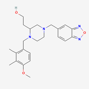molecular formula C23H30N4O3 B6033848 2-[4-(2,1,3-benzoxadiazol-5-ylmethyl)-1-(4-methoxy-2,3-dimethylbenzyl)-2-piperazinyl]ethanol 