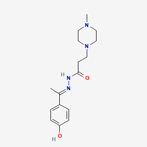 molecular formula C16H24N4O2 B6033849 N'-[1-(4-hydroxyphenyl)ethylidene]-3-(4-methyl-1-piperazinyl)propanohydrazide 