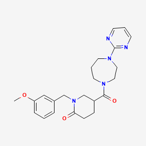 molecular formula C23H29N5O3 B6033866 1-(3-methoxybenzyl)-5-{[4-(2-pyrimidinyl)-1,4-diazepan-1-yl]carbonyl}-2-piperidinone 