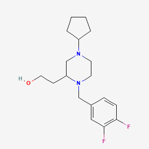 2-[4-cyclopentyl-1-(3,4-difluorobenzyl)-2-piperazinyl]ethanol
