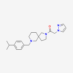 molecular formula C23H32N4O B6033895 7-(4-isopropylbenzyl)-2-(1H-pyrazol-1-ylacetyl)-2,7-diazaspiro[4.5]decane 