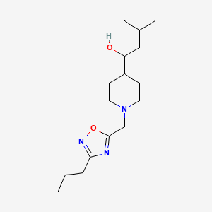 molecular formula C16H29N3O2 B6033899 3-methyl-1-{1-[(3-propyl-1,2,4-oxadiazol-5-yl)methyl]-4-piperidinyl}-1-butanol 