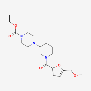 molecular formula C19H29N3O5 B6033918 ethyl 4-{1-[5-(methoxymethyl)-2-furoyl]-3-piperidinyl}-1-piperazinecarboxylate 