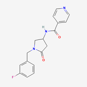 molecular formula C17H16FN3O2 B6033925 N-[1-(3-fluorobenzyl)-5-oxo-3-pyrrolidinyl]isonicotinamide 