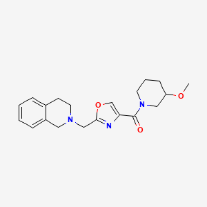 molecular formula C20H25N3O3 B6033969 2-({4-[(3-methoxy-1-piperidinyl)carbonyl]-1,3-oxazol-2-yl}methyl)-1,2,3,4-tetrahydroisoquinoline 