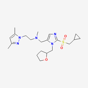 N-{[2-[(cyclopropylmethyl)sulfonyl]-1-(tetrahydro-2-furanylmethyl)-1H-imidazol-5-yl]methyl}-2-(3,5-dimethyl-1H-pyrazol-1-yl)-N-methylethanamine