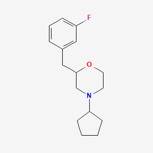 molecular formula C16H22FNO B6034019 4-cyclopentyl-2-(3-fluorobenzyl)morpholine 