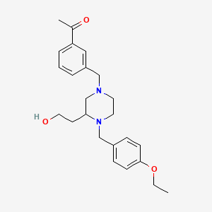 molecular formula C24H32N2O3 B6034026 1-(3-{[4-(4-ethoxybenzyl)-3-(2-hydroxyethyl)-1-piperazinyl]methyl}phenyl)ethanone 