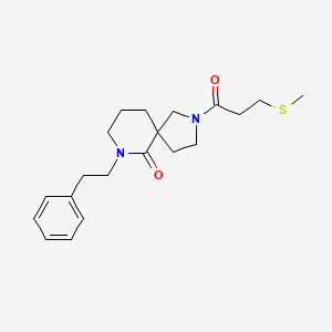 molecular formula C20H28N2O2S B6034035 2-[3-(methylthio)propanoyl]-7-(2-phenylethyl)-2,7-diazaspiro[4.5]decan-6-one 