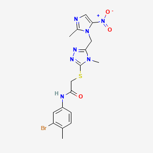 N-(3-bromo-4-methylphenyl)-2-({4-methyl-5-[(2-methyl-5-nitro-1H-imidazol-1-yl)methyl]-4H-1,2,4-triazol-3-yl}thio)acetamide