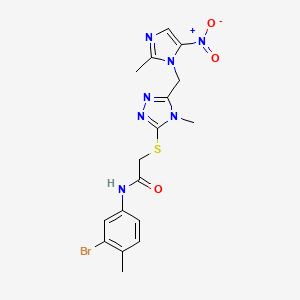 molecular formula C17H18BrN7O3S B6034041 N-(3-bromo-4-methylphenyl)-2-({4-methyl-5-[(2-methyl-5-nitro-1H-imidazol-1-yl)methyl]-4H-1,2,4-triazol-3-yl}thio)acetamide 