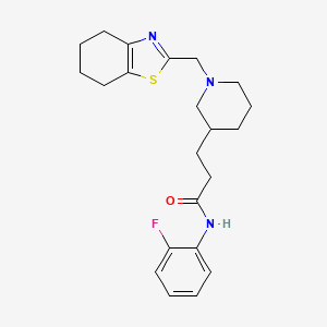 molecular formula C22H28FN3OS B6034053 N-(2-fluorophenyl)-3-[1-(4,5,6,7-tetrahydro-1,3-benzothiazol-2-ylmethyl)-3-piperidinyl]propanamide 