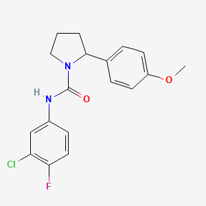 molecular formula C18H18ClFN2O2 B6034061 N-(3-chloro-4-fluorophenyl)-2-(4-methoxyphenyl)-1-pyrrolidinecarboxamide 