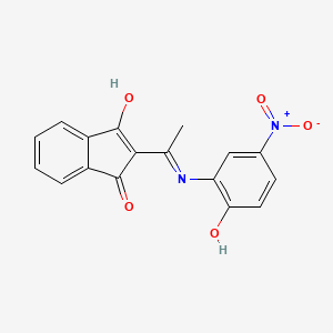molecular formula C17H12N2O5 B6034062 2-{1-[(2-hydroxy-5-nitrophenyl)amino]ethylidene}-1H-indene-1,3(2H)-dione 