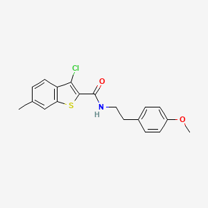 molecular formula C19H18ClNO2S B6034086 3-chloro-N-[2-(4-methoxyphenyl)ethyl]-6-methyl-1-benzothiophene-2-carboxamide 