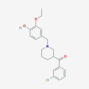 molecular formula C21H24ClNO3 B6034099 (3-chlorophenyl)[1-(3-ethoxy-4-hydroxybenzyl)-3-piperidinyl]methanone 