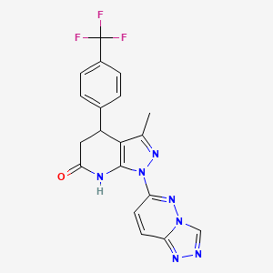 molecular formula C19H14F3N7O B6034106 3-methyl-1-[1,2,4]triazolo[4,3-b]pyridazin-6-yl-4-[4-(trifluoromethyl)phenyl]-1,4,5,7-tetrahydro-6H-pyrazolo[3,4-b]pyridin-6-one 