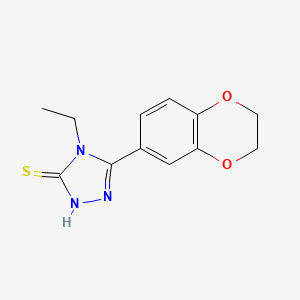 molecular formula C12H13N3O2S B603413 5-(2,3-dihydro-1,4-benzodioxin-6-yl)-4-ethyl-4H-1,2,4-triazole-3-thiol CAS No. 1211651-52-3