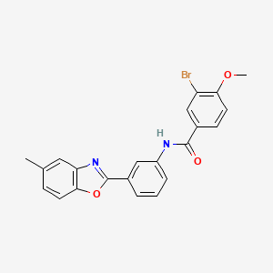 molecular formula C22H17BrN2O3 B6034135 3-bromo-4-methoxy-N-[3-(5-methyl-1,3-benzoxazol-2-yl)phenyl]benzamide 