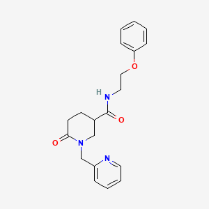 molecular formula C20H23N3O3 B6034147 6-oxo-N-(2-phenoxyethyl)-1-(2-pyridinylmethyl)-3-piperidinecarboxamide 