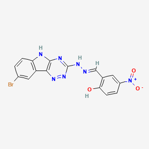 molecular formula C16H10BrN7O3 B6034154 2-hydroxy-5-nitrobenzaldehyde (8-bromo-5H-[1,2,4]triazino[5,6-b]indol-3-yl)hydrazone 
