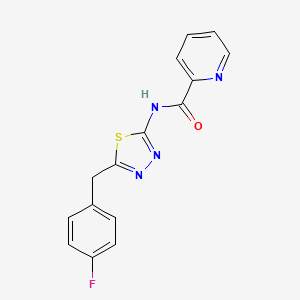 molecular formula C15H11FN4OS B6034161 N-[5-(4-fluorobenzyl)-1,3,4-thiadiazol-2-yl]-2-pyridinecarboxamide 