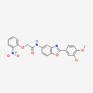 N-[2-(3-bromo-4-methoxyphenyl)-1,3-benzoxazol-5-yl]-2-(2-nitrophenoxy)acetamide