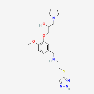 molecular formula C19H29N5O3S B6034175 1-[2-methoxy-5-({[2-(1H-1,2,3-triazol-5-ylthio)ethyl]amino}methyl)phenoxy]-3-(1-pyrrolidinyl)-2-propanol 