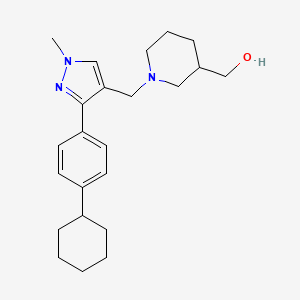 molecular formula C23H33N3O B6034186 (1-{[3-(4-cyclohexylphenyl)-1-methyl-1H-pyrazol-4-yl]methyl}-3-piperidinyl)methanol 
