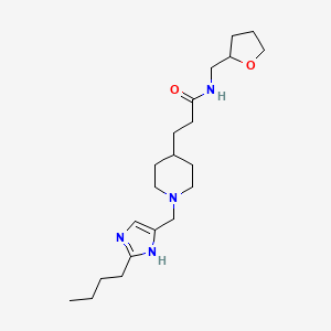 molecular formula C21H36N4O2 B6034191 3-{1-[(2-butyl-1H-imidazol-4-yl)methyl]-4-piperidinyl}-N-(tetrahydro-2-furanylmethyl)propanamide 