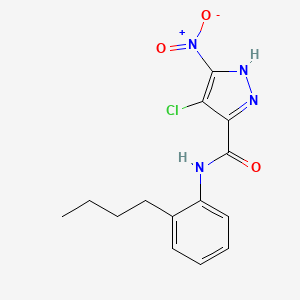 molecular formula C14H15ClN4O3 B6034213 N-(2-butylphenyl)-4-chloro-5-nitro-1H-pyrazole-3-carboxamide 