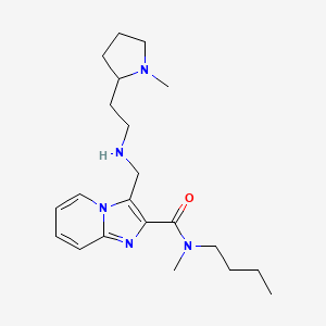 molecular formula C21H33N5O B6034220 N-butyl-N-methyl-3-({[2-(1-methyl-2-pyrrolidinyl)ethyl]amino}methyl)imidazo[1,2-a]pyridine-2-carboxamide 
