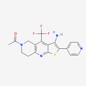 6-acetyl-2-(4-pyridinyl)-4-(trifluoromethyl)-5,6,7,8-tetrahydrothieno[2,3-b]-1,6-naphthyridin-3-amine