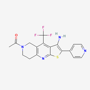 molecular formula C18H15F3N4OS B6034253 6-acetyl-2-(4-pyridinyl)-4-(trifluoromethyl)-5,6,7,8-tetrahydrothieno[2,3-b]-1,6-naphthyridin-3-amine 