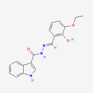molecular formula C18H17N3O3 B6034284 N'-(3-ethoxy-2-hydroxybenzylidene)-1H-indole-3-carbohydrazide 