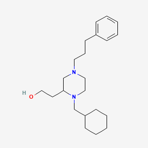 molecular formula C22H36N2O B6034310 2-[1-(cyclohexylmethyl)-4-(3-phenylpropyl)-2-piperazinyl]ethanol 