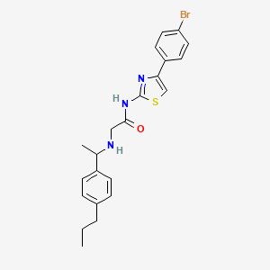 molecular formula C22H24BrN3OS B6034329 N~1~-[4-(4-bromophenyl)-1,3-thiazol-2-yl]-N~2~-[1-(4-propylphenyl)ethyl]glycinamide 