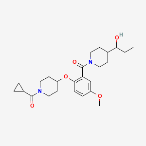 molecular formula C25H36N2O5 B6034330 1-[1-(2-{[1-(cyclopropylcarbonyl)-4-piperidinyl]oxy}-5-methoxybenzoyl)-4-piperidinyl]-1-propanol 