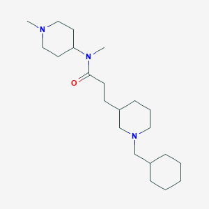 molecular formula C22H41N3O B6034336 3-[1-(cyclohexylmethyl)-3-piperidinyl]-N-methyl-N-(1-methyl-4-piperidinyl)propanamide 