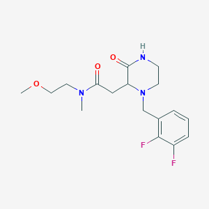 molecular formula C17H23F2N3O3 B6034343 2-[1-(2,3-difluorobenzyl)-3-oxo-2-piperazinyl]-N-(2-methoxyethyl)-N-methylacetamide 